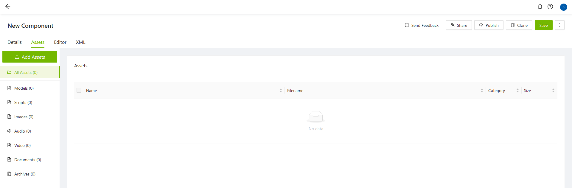 Asset browser